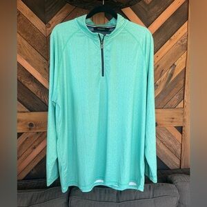 Bugatchi  Teal Long Sleeve 3/4 zip Pullover size XL